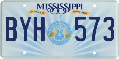 MS license plate BYH573