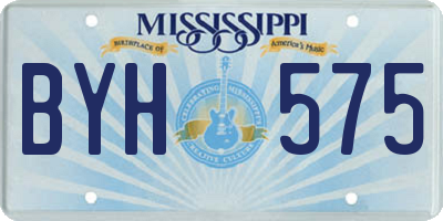 MS license plate BYH575