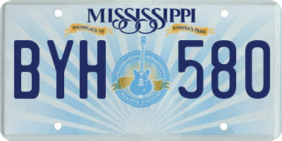 MS license plate BYH580