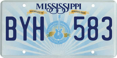 MS license plate BYH583