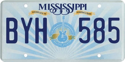 MS license plate BYH585