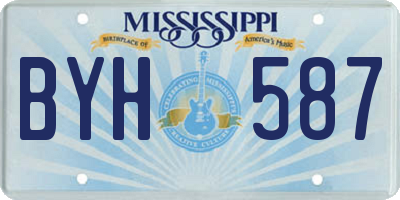 MS license plate BYH587