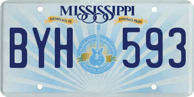 MS license plate BYH593