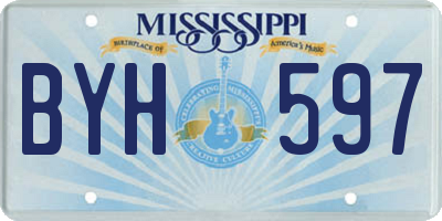 MS license plate BYH597