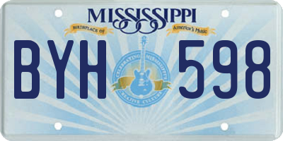 MS license plate BYH598