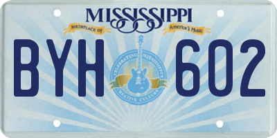 MS license plate BYH602