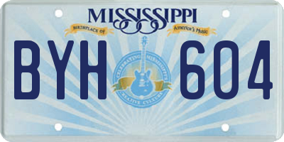 MS license plate BYH604