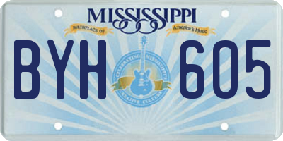 MS license plate BYH605