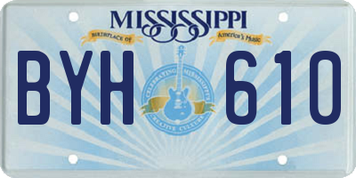MS license plate BYH610