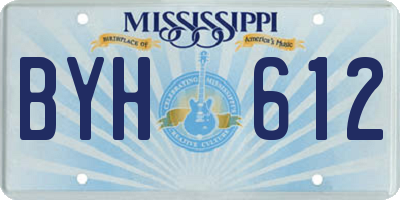 MS license plate BYH612