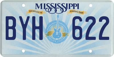 MS license plate BYH622