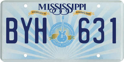 MS license plate BYH631