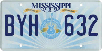 MS license plate BYH632