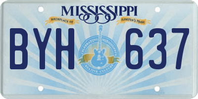 MS license plate BYH637