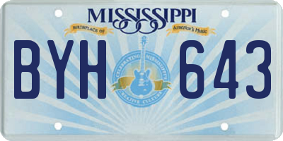 MS license plate BYH643