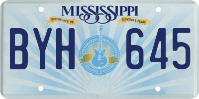 MS license plate BYH645
