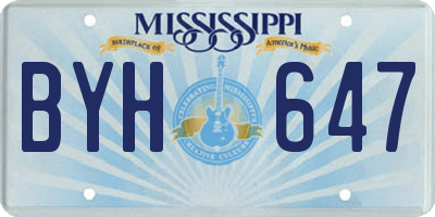 MS license plate BYH647
