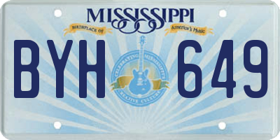MS license plate BYH649