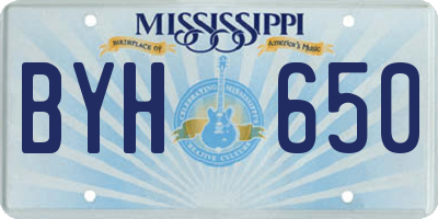 MS license plate BYH650