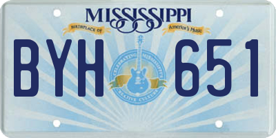 MS license plate BYH651