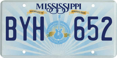 MS license plate BYH652
