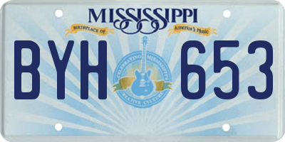 MS license plate BYH653