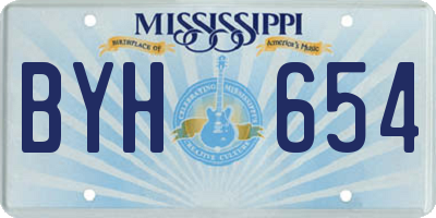 MS license plate BYH654