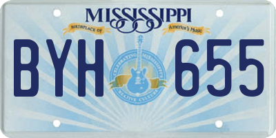 MS license plate BYH655