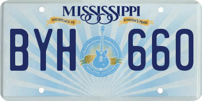 MS license plate BYH660