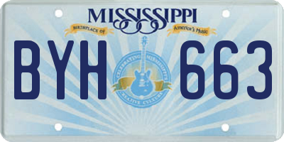 MS license plate BYH663