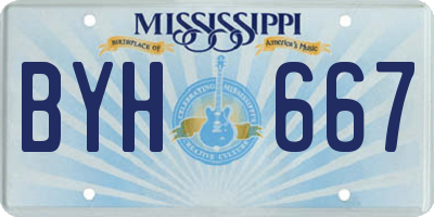 MS license plate BYH667