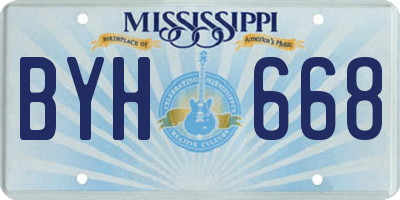 MS license plate BYH668
