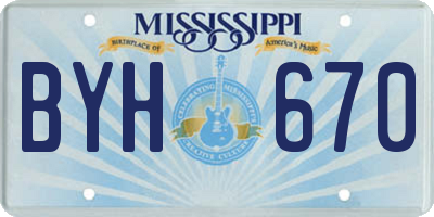 MS license plate BYH670