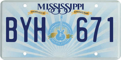 MS license plate BYH671