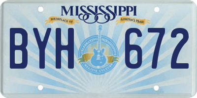 MS license plate BYH672