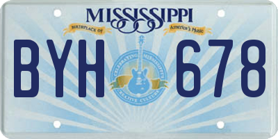 MS license plate BYH678