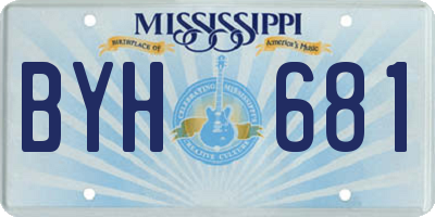 MS license plate BYH681