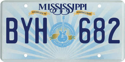 MS license plate BYH682