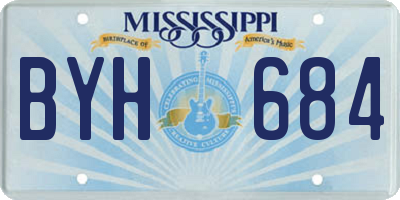 MS license plate BYH684