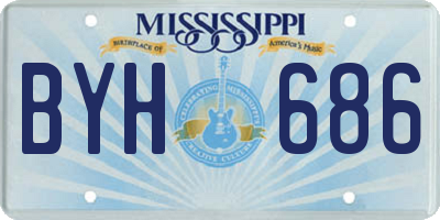 MS license plate BYH686