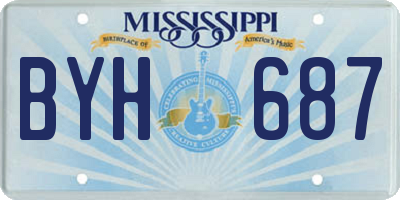 MS license plate BYH687