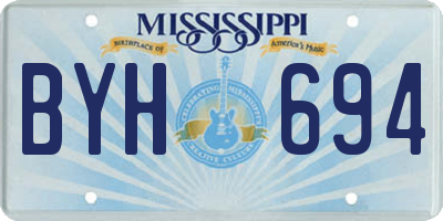 MS license plate BYH694