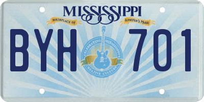 MS license plate BYH701