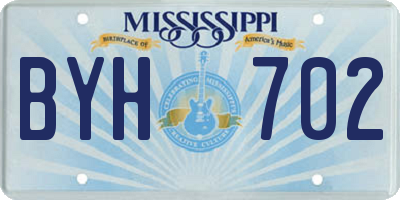 MS license plate BYH702