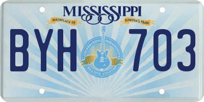 MS license plate BYH703
