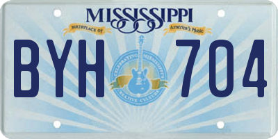 MS license plate BYH704