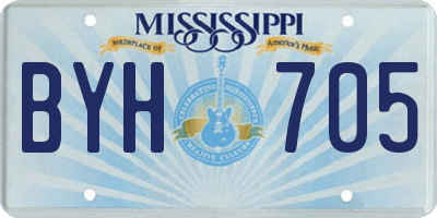MS license plate BYH705
