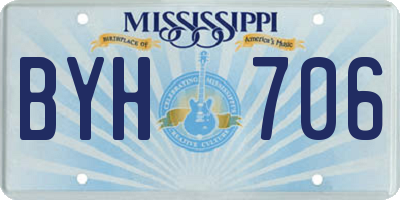 MS license plate BYH706