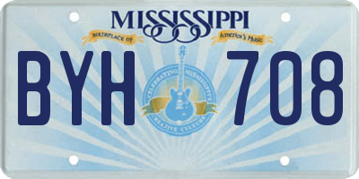 MS license plate BYH708