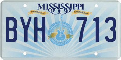 MS license plate BYH713